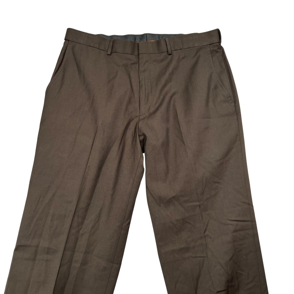 Haggar Dress Pant Mens 36x30 Brown Super Flex Luxury Gabardine Classic Fit NWT